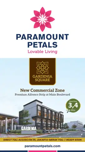 Ruko Gardenia Square new commercial area center paramount petals