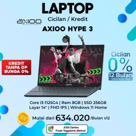 Laptop Axioo Hype 3 Cicilan Kredit Tanpa DP Bunga 0% 12 Gratis 2 Bulan