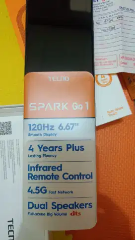 Dijual Tecno Spark Go 1 4/64 warna Black