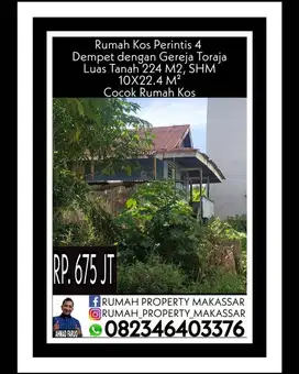 Kos Perintis 4  (Hitung Tanah saja/Rmh Tua)Dempet dgn Gereja LT224 SHM
