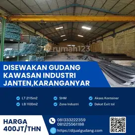 Disewa gudang lokasi jaten luas 2115m BU!