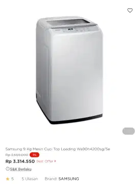 mesin cuci 9kg promo bisa cicilan syarat ktp tanpa dp