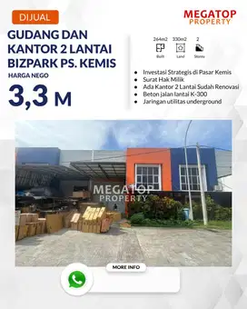 Gudang Dijual di Bizpark Pasar Kemis Ada Kantor 2 Lantai
