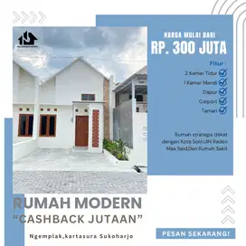 RUMAH SCANDINAVIAN DI KARTASURA DEKAT KAMPUS UIN DAN KOTA SOLO