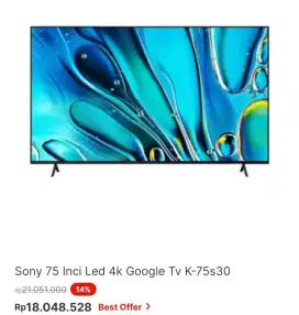SONY GOOGLE TV 4K 75 INCI