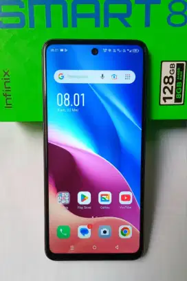 Infinix Smart 8 Ram 4+4/128 Mulus, Fullset masih garansi