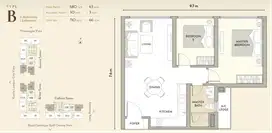 Sale Apartments Type B for 2 Bedroom and 1 Bathroom ( 2 Kamar tidur )