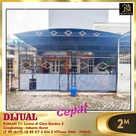 DIJUAL RUMAH 1 1/2 LANTAI CITRA GARDEN CITY 3 CENGKARENG JAKARTA BARAT