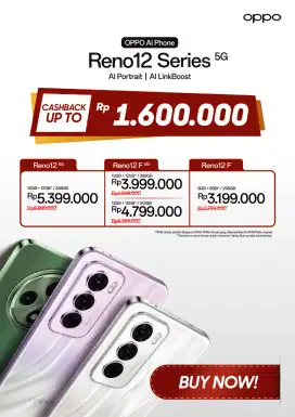 PROMO CASHBACK OPPO RENO12 F 4G 8/256 KREDIT BISA CICILAN DP 0%