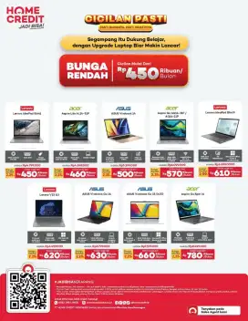 Kredit Laptop Promo Cicilan mulai dari 450 Ribu perbulan