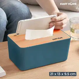 Kotak Tisu Kayu Tissue Box dengan Holder Smartphone