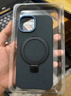 Original Case Carbon Magsafe LOLYPOLY with stand holder iphone 15
