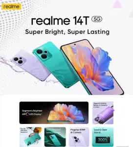 REALME 14T5G.HP HAMMING LAYAR 120HZ SUPER AMOLED.
