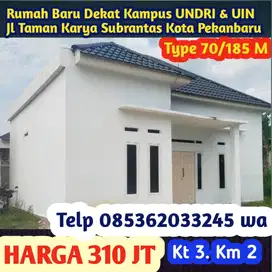 Dijual  Rumah Baru Type 70/185 Jl Taman karya Panam kota Pekanbaru