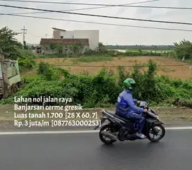 Termurah lahan nol jalan raya banjarsari cerme gresik
