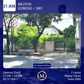 JUAL RUMAH BILITON GUBENG SURABAYA SHM ROW JALAN 10 METER PUSAT KOTA