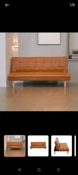 Sofa Leticia Sofa bed kulit - coklat