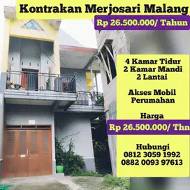 RUMAH DI SEWAKAN 4 KAMAR MALANG DEKAT KAMPUS
