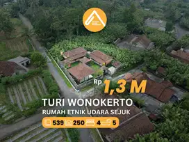 Jual Rumah Turi Wonokerto Etnik Sejuk Asri Akses Mudah