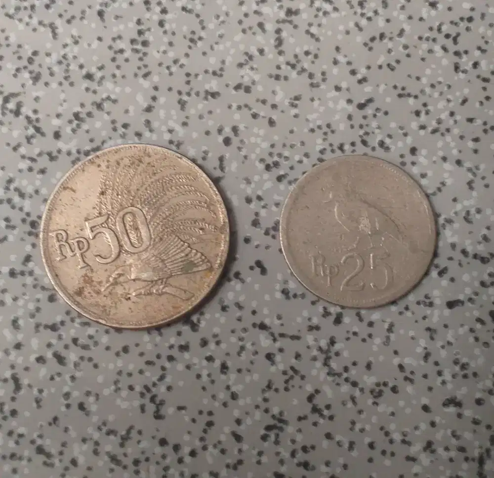 UANG KOIN LOGAM 50 25 RUPIAH 1971 (COLLECTOR ONLY)