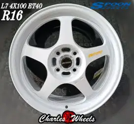 For sale velg baru rep spoons r16 4x100 jazz brio agya yaris vios dll