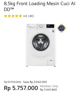 Telah Hadir mesin cuci front loading dari LG yang elegan dan mewah