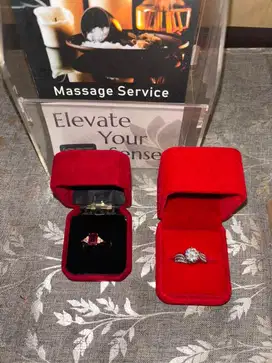 Batu Natural Red Ruby & Moissanite