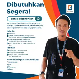 Loker teknisi kitchenset frameless alumunium