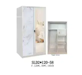 Lemari pakaian bahan besi 2 pintu