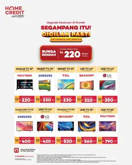 Kredit TV promo cicilan mulai dari 200 ribu perbulan