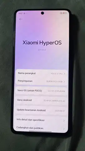 Xiaomi hyperOS poco X7 pro ram 12,0+6,0 gb