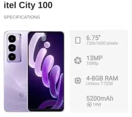 Hp itel city 100 6/128
