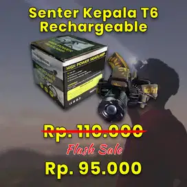 Flash Sale - Senter Kepala T6 Rechargeable