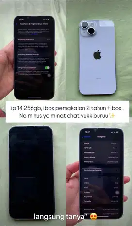 DI JUAL IPHONE 14 256GB EX IBOX