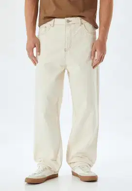 SPAO Daily Wide Jeans For Men Putih size 30-31