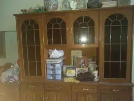 Bufet kaca jati tua