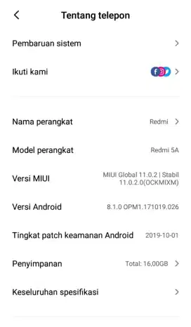 Jual Redmi 5a Ram 4/16