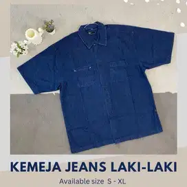 Jual kemeja Jeans kemeja denim laki-laki