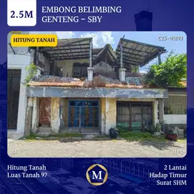 Rumah Hitung Tanah Embong Belimbing dkt Basuki Rahmat Tunjungan Plaza