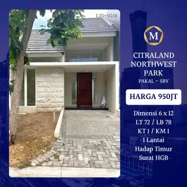 Rumah Citraland Northwest Park Surabaya Barat dkt Bukit Palma Benowo