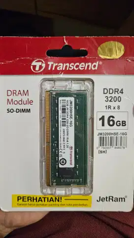Transcend DDR4-3200 1R x 8 1.2v SO-DIMM (JetRam) JM3200HSE-16G 16GB