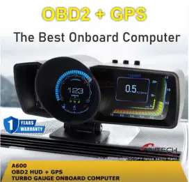 OBD2 HUD GPS Turbo Gauge Onboard Computer Speedo Digital Realtime A600