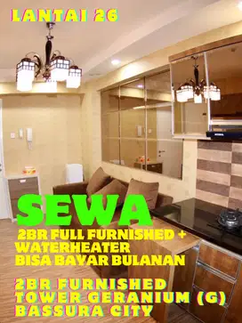 SEWA MURAH 2BR FURNISHED+WATERHEATER TOWER G APARTEMEN BASSURA CITY
