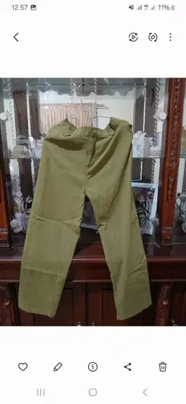 CELANA WARNA HIJAU BAHAN LINEN
