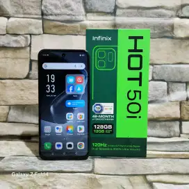 Infinix Hot 50i 6/128 4G Black Fulset segel mulus 98% Garansi panjang