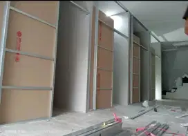 Partisi sekat gypsum, grc dan plafon pvc