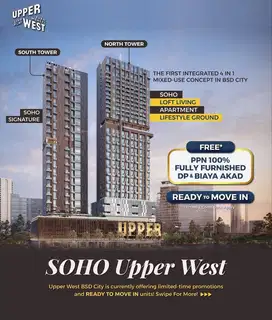 JUAL APARTEMEN SOHO UPPER WEST BSD KONSEP KANTOR SEKALIGUS HUNIAN
