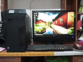 Pc intel core i5 + ram 8gb + monitor 24 inch siap pakai lenovo/hp/dell
