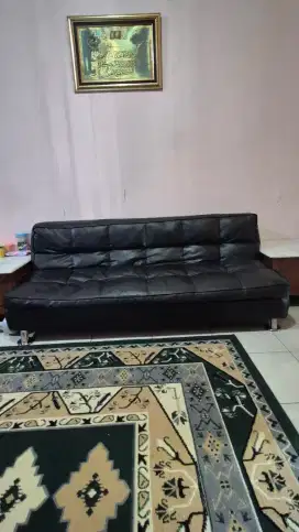 Sofa bed hitam 3 seat