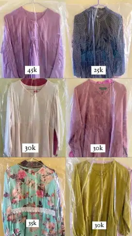 Baju gamis wanita motif bunga/polkadot/garis-garis/polos/manik-manik